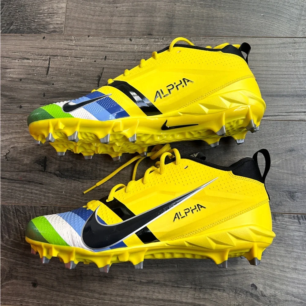 Nike Oregon Ducks PE Football Cleats Stomp Out Cancer Mens 11.5W NEW